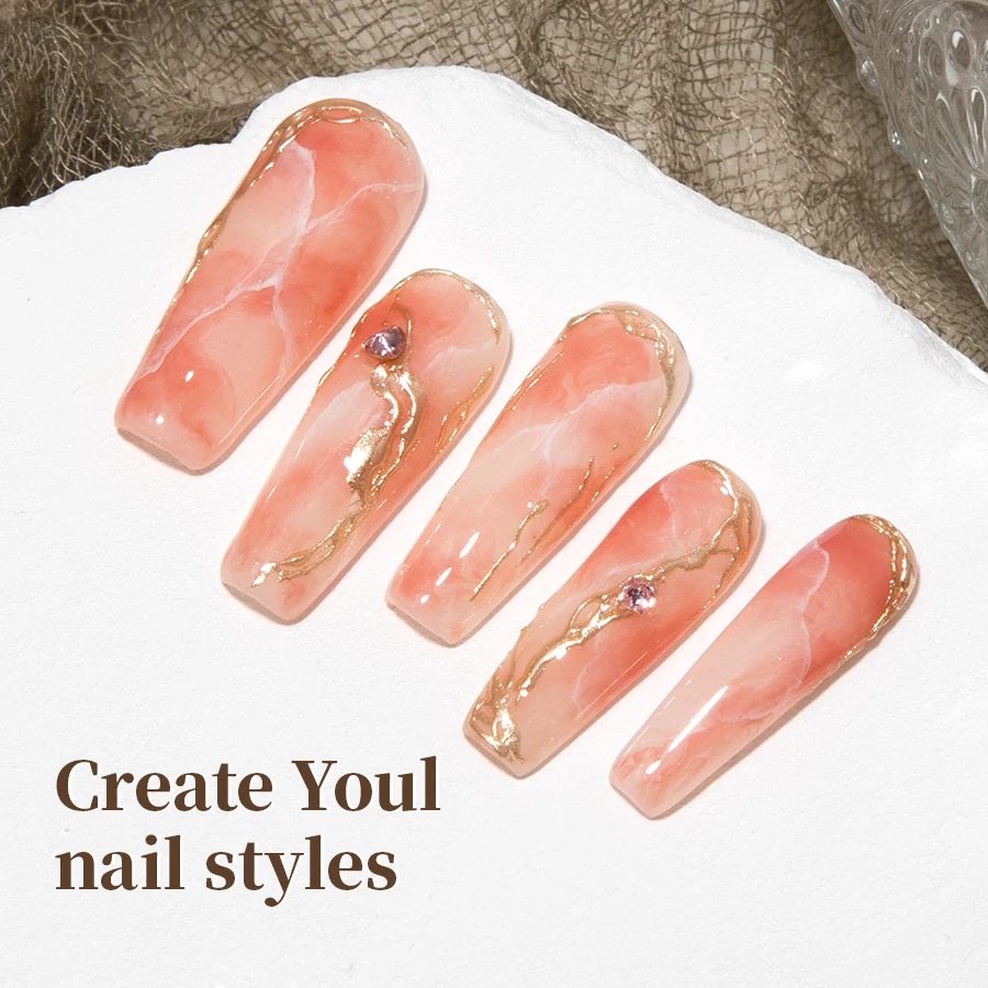 R​S NAIL 10ml Clear Blooming Gel Nail Polish UV LED Blossom Soak Off Gel Glue For Spreading Effect Marble Nail Polishes Design