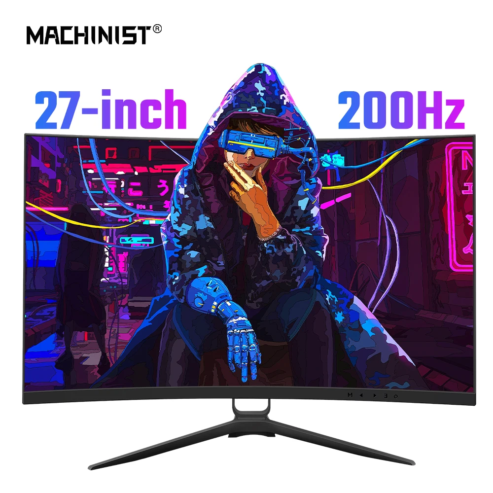

MACHINIST 27 inch Curved Monitor 165Hz Display 16:9 200Hz FHD PC Desktop LED Game gaming Computer VA Screen 1800R DP 1920*1080