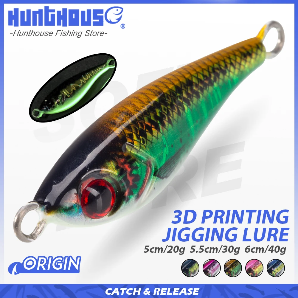 

Hunthouse 3D Printing Jigging Lure Metal Fishing Lure 20g 30g 40g Artificial Wobbler Hard Bait Colorful Saltwater Sea Fishing