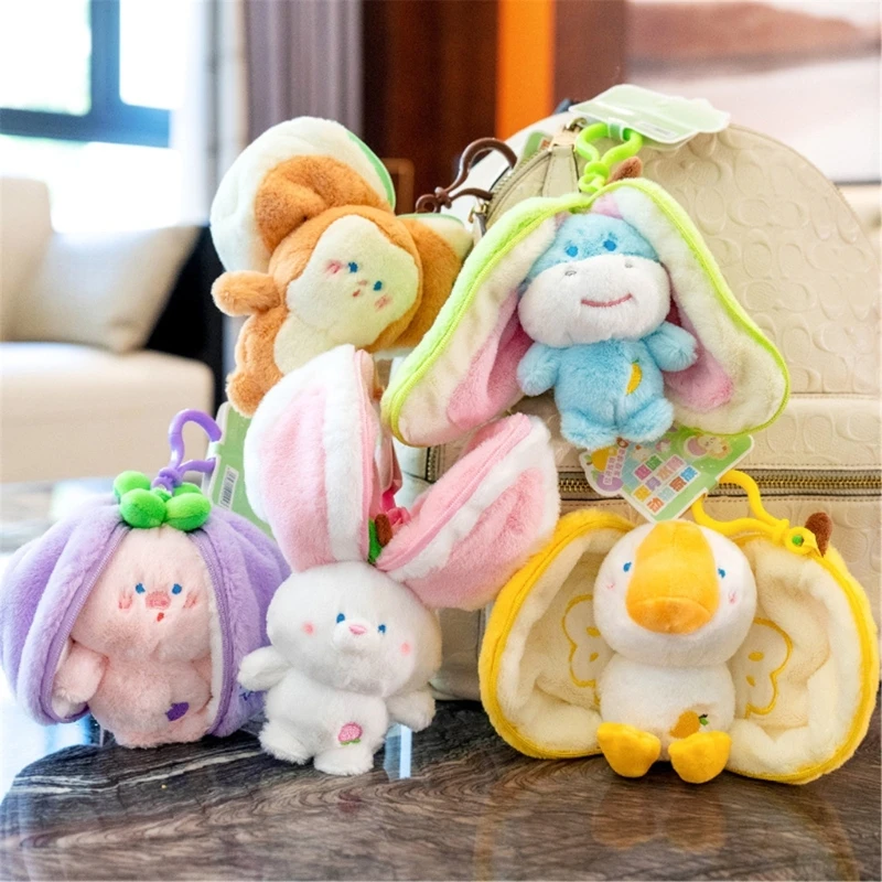 

Stuffed Pendant Key Chain Fun Key Holder Versatiles Plush Toy Animal Dolls Plush Material Perfect for Backpacks