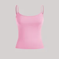 Women Tank Top Strap Slim Top for Summer Fashion Versatile Casual Breathable Micro Elastic Fabric Sleeveless Strap Top - Image 4