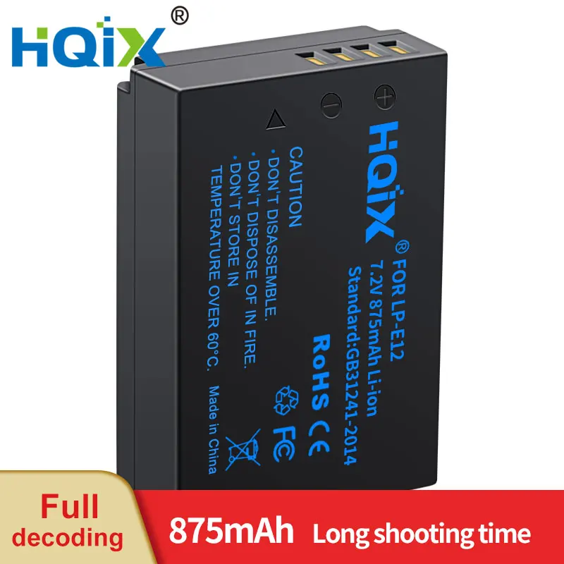 Hqix Per Canon Eos Rebel Sl1 M M50 Mark Ii M10 M200 100D X7 Powershot Sx70 Hs Fotocamera Lp-E12 Batteria Del Caricatore