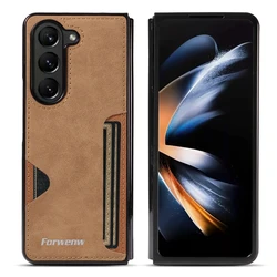 Vintage Leather Wallet Phone Case with Card Holder and Anti - Drop Protection for Z Fold 8 Ultra (Brown)