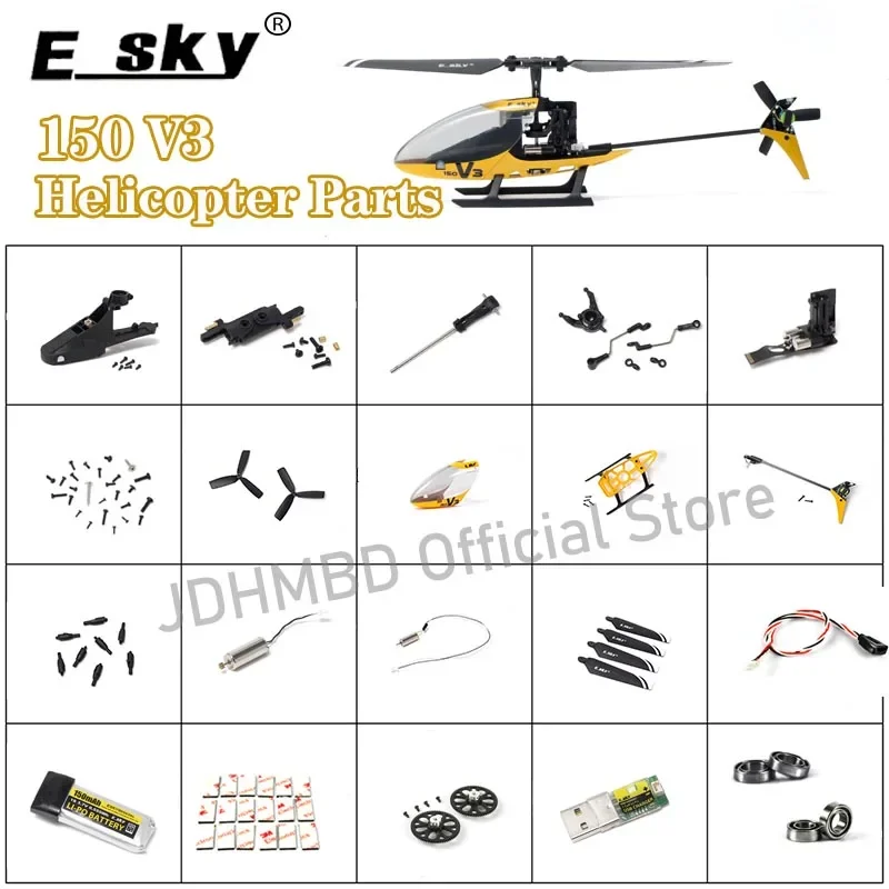 

ESKY 150 V3 Helicopter Spare Parts Main Blades Tail blade Swashplate Line Servo Fuselage Set Motor