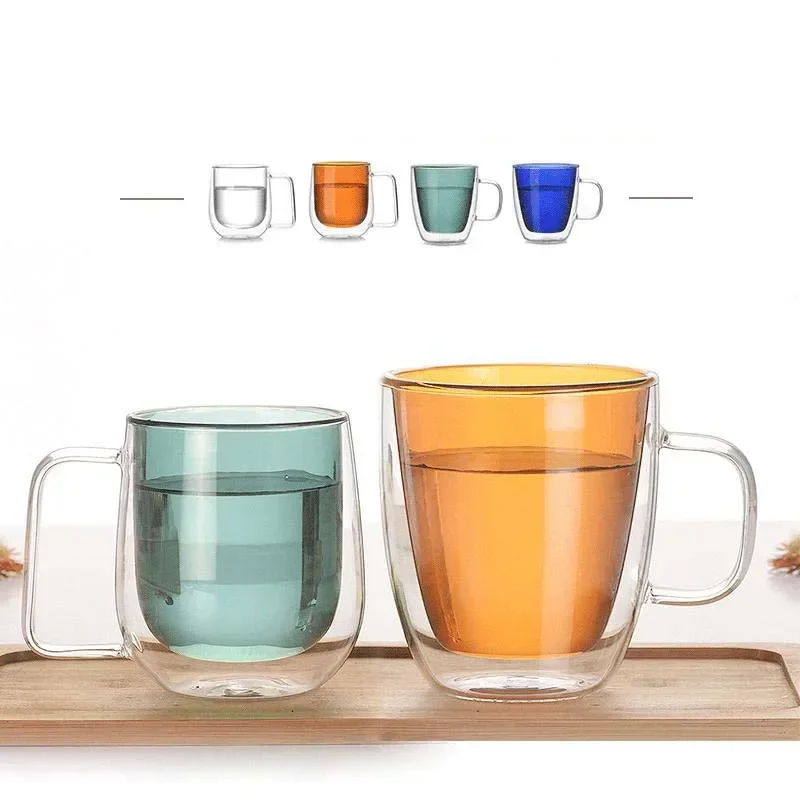Whiskey Beer Glasses Multi-color Wine Glass Tea Cup Coffee Cups Cocktail Holder Mug Double Wall Mugs Wineglass for Vodka