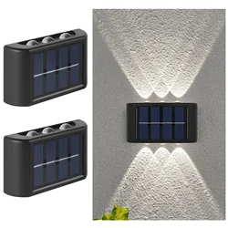 Enhanced Solar LED Outdoor Waterproof Wall Light for Garden and Patio Decor (2Pcs White light)