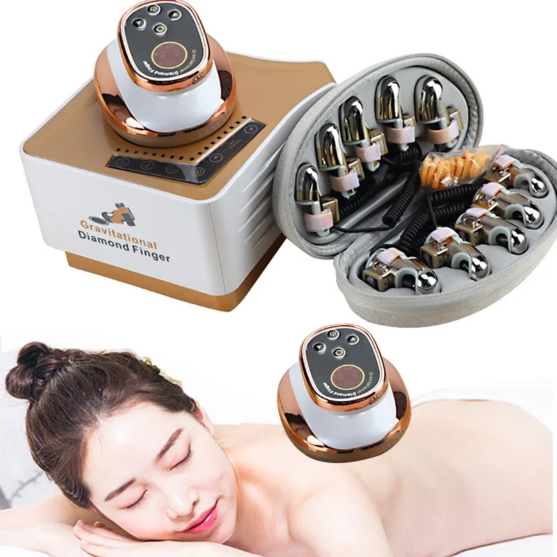 Microcurrent Golden Finger Gravitational Diamond Finger EMS Beauty Machine Face Lifting Body Massager with Gravitation Control