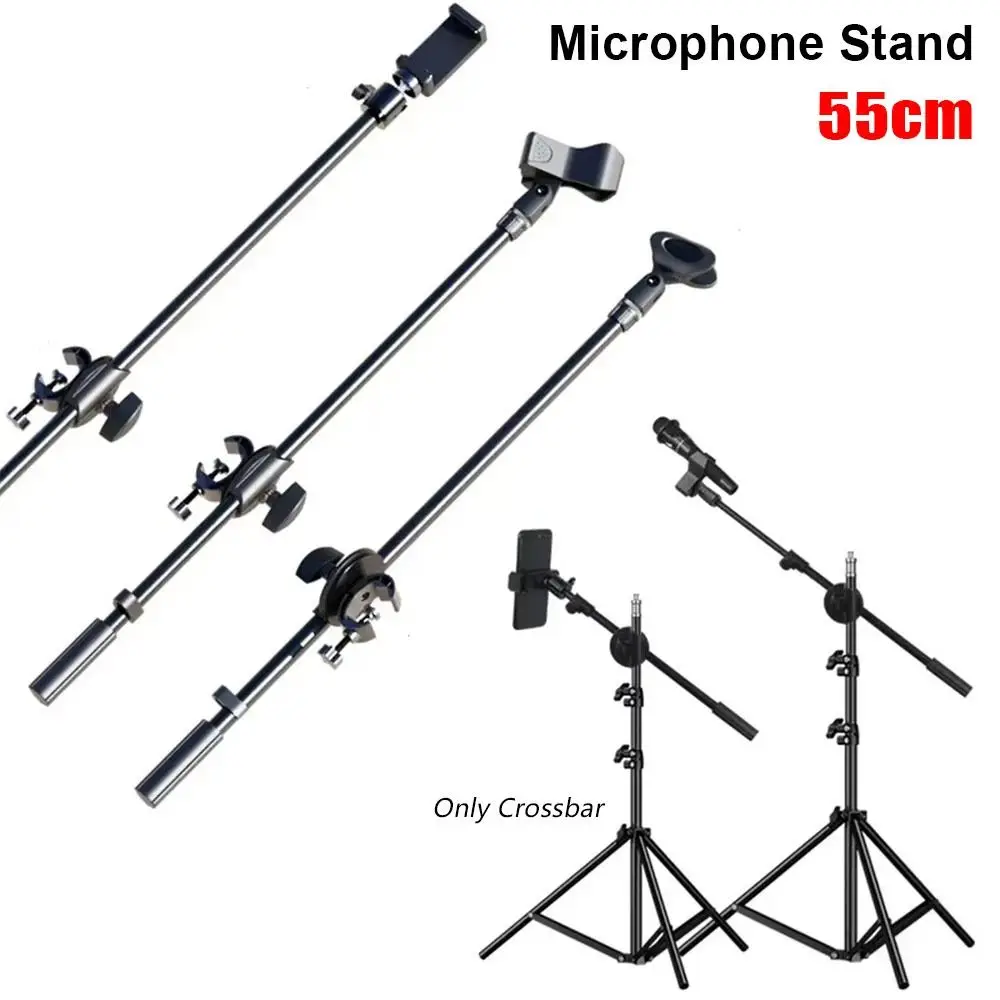 1Pcs 새로운 55cm 회전식 마이크 스탠드 디자인된 3/8 스레드 크로스 바 폰..