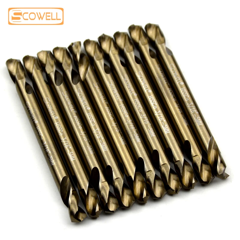 

20% OFF 10PACK HCO M35 Double End Twist Cobalt Hole Drilling Spiral Drill Bits Metal Working Choose From 3mm to 5mm