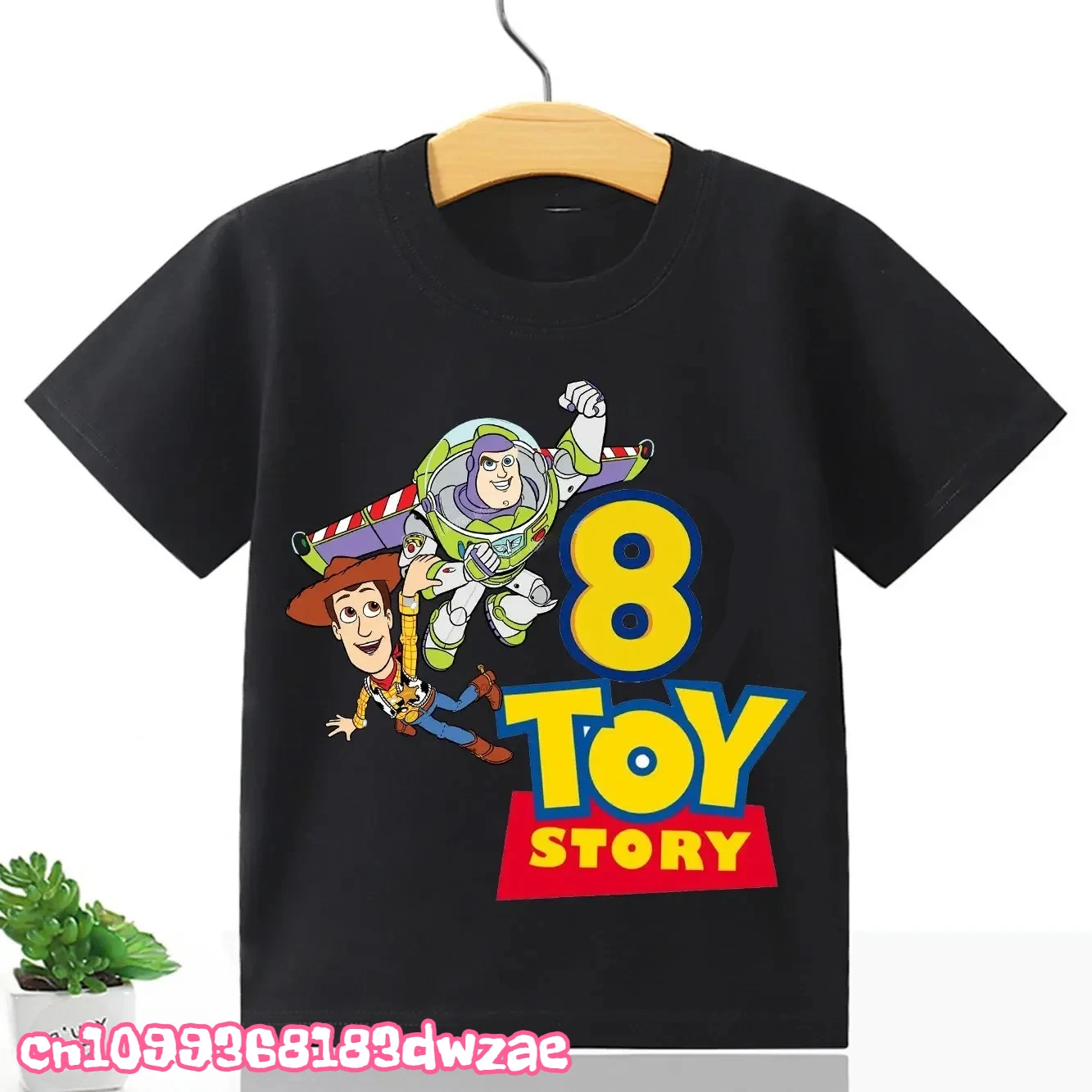 Toy Story Number 2-9 T-shirt Kawaii Birthday Tee Shirts Anime Figure Woody Buzz Lightyear Clothes Kid Girl Boy Short Sleeve Tops 5