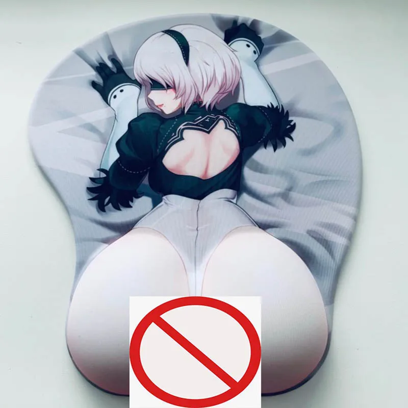 Non-slip 3D Cute Mouse Pad Anime Sexy Girl Nier 2B 3D Hip Soft with Wrist Rest Gaming Mousepad Mat for LOLCSGO 26*22 gaming mousepad mouse pad