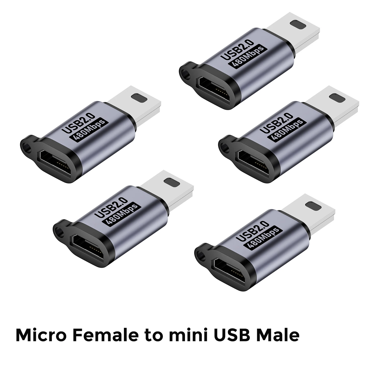 High-Speed Type C Female to Mini USB Male Adapter for Fast Charging and Data Transfer