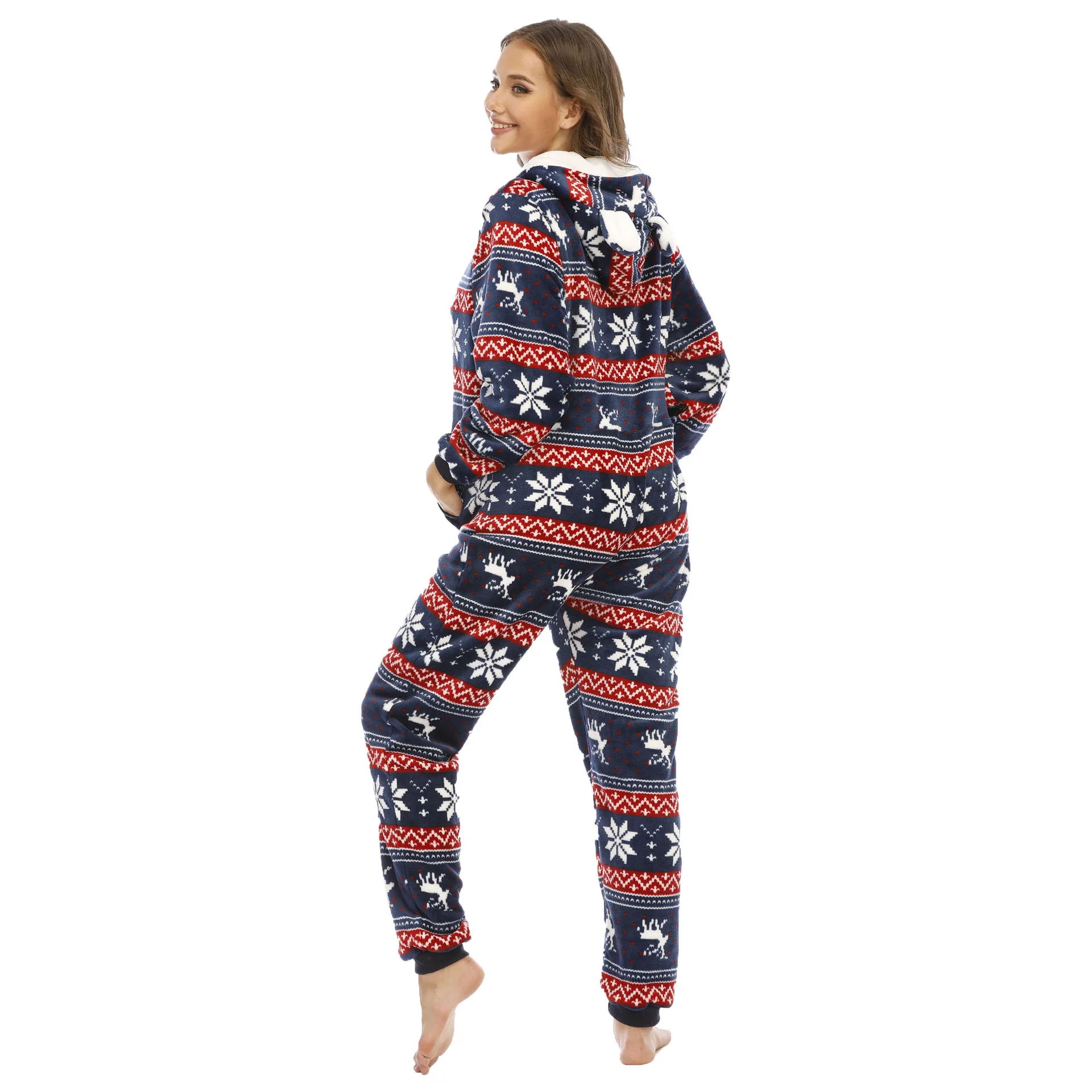 Pyjama Grenouillère Femme Imprimé Pentagramme - 95% Polyester, 5% élasthanne, Fermeture éclair - Tailles S à 2XL
