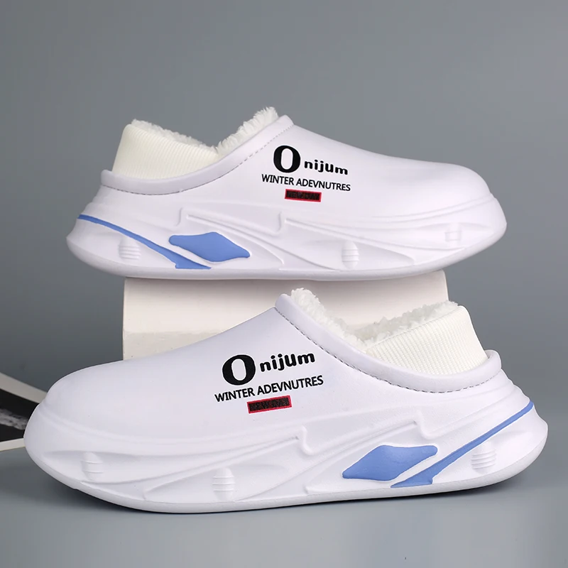 مريحة شبشب رجالي شتاء   الدفء أفخم إيفا مقاوم للماء داخلي في الهواء الطلق أحذية مشي للجنسين الرجال النساء حجم 36-45