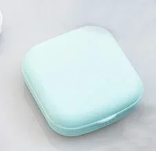Compact Purple Pink Contact Lens Case Set with Mirror - Stylish and Portable Eyewear Storage Kit