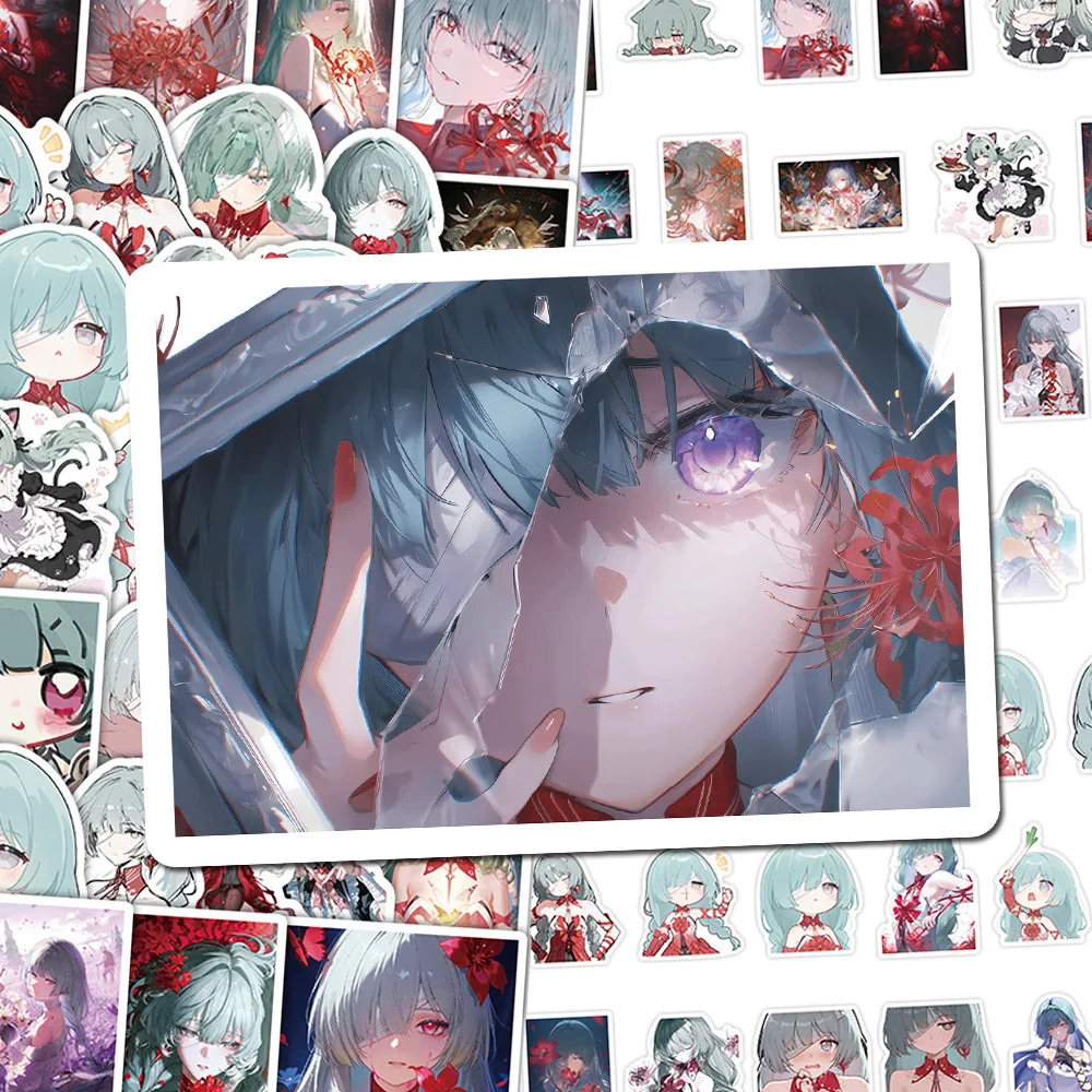 68Pcs 게임 Wuthering Waves Phrolova 애니메이션 스티커 귀여운 캐릭터 노트북 기타 자전거 노트북 스케이트 보드 장식 데칼