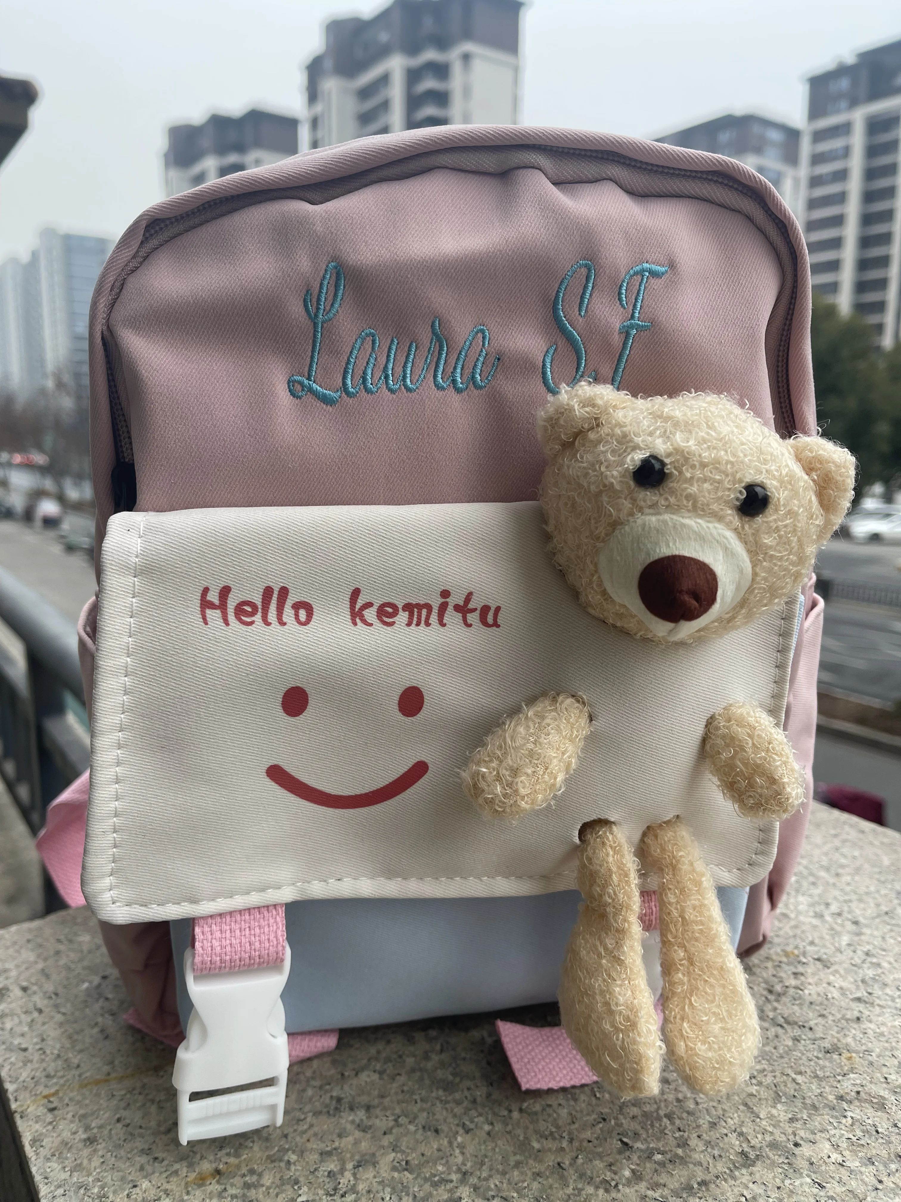 

Little Bear Backpack Cute Children's Primary School Kindergarten Boys and Girls Book Bag Personalized Name Kids Outdoor Backpack