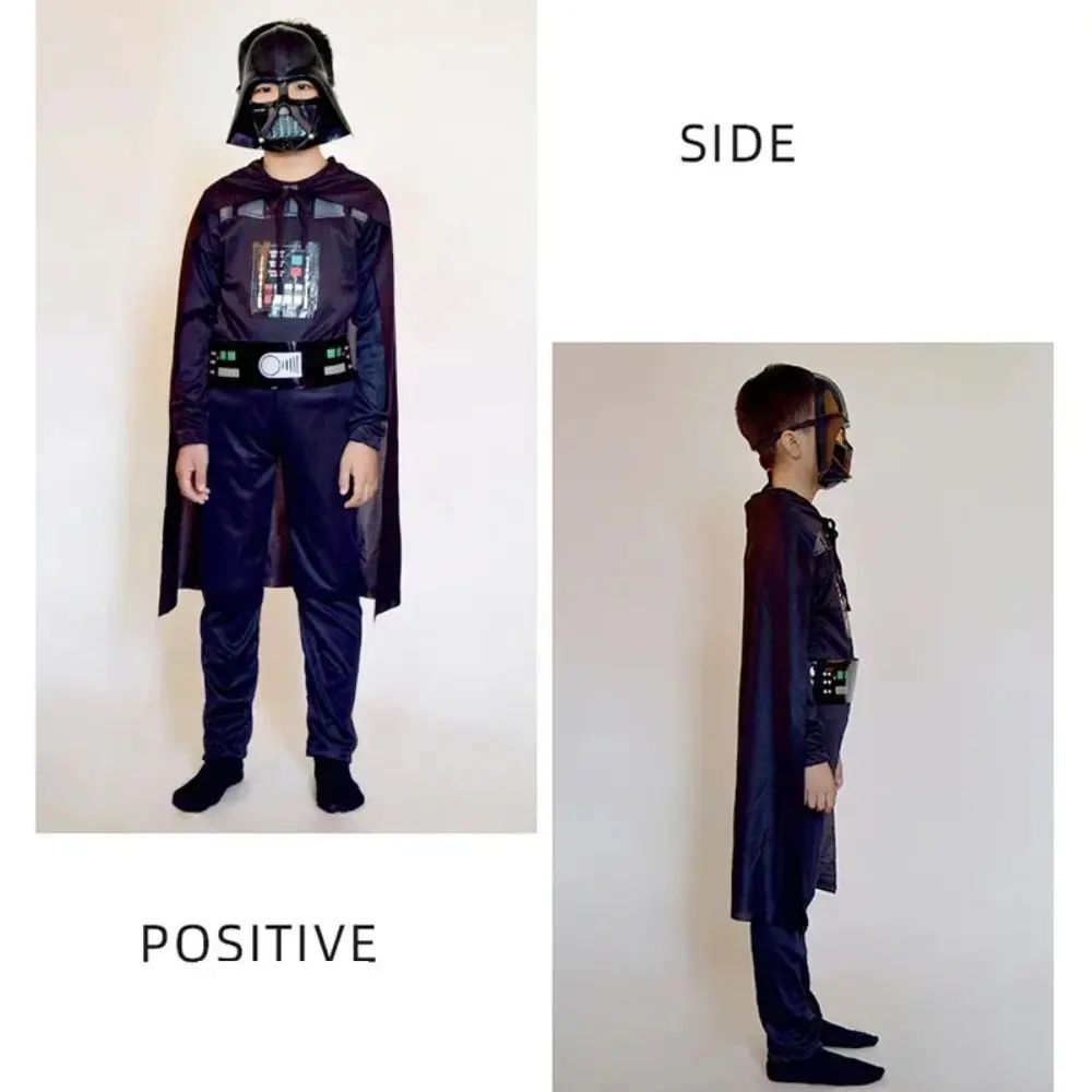Boy's Black Warrior Jedi Cosplay Jumpsuit Halloween Carnival Costume
