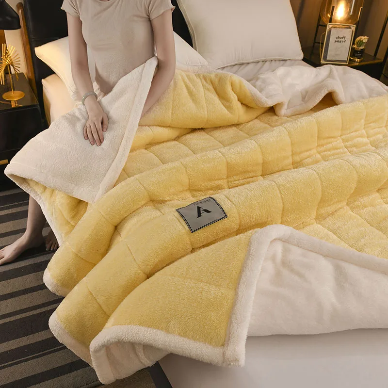 Three-Layer Cozy Soft Plush Winter Blanket - Thickened Milk Velvet for Warmth and Comfort