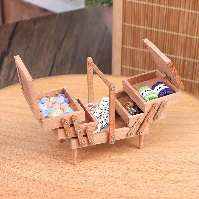 Máquina De Coser En Miniatura Para Casa De Muñecas 1:12 – Accesorio De Madera Con Detalles Realistas, Decoración Y Juguete