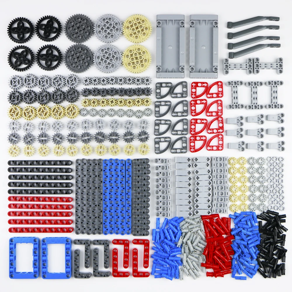 

Technical Gear Parts Set Building Blocks Studless Beam Arm Panel Connector Axle Wheel Truck Accessories MOC Bricks Toys For Gift