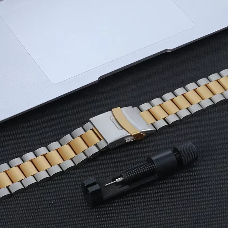 Elegant 22mm Stainless Steel Metal Watch Bracelet