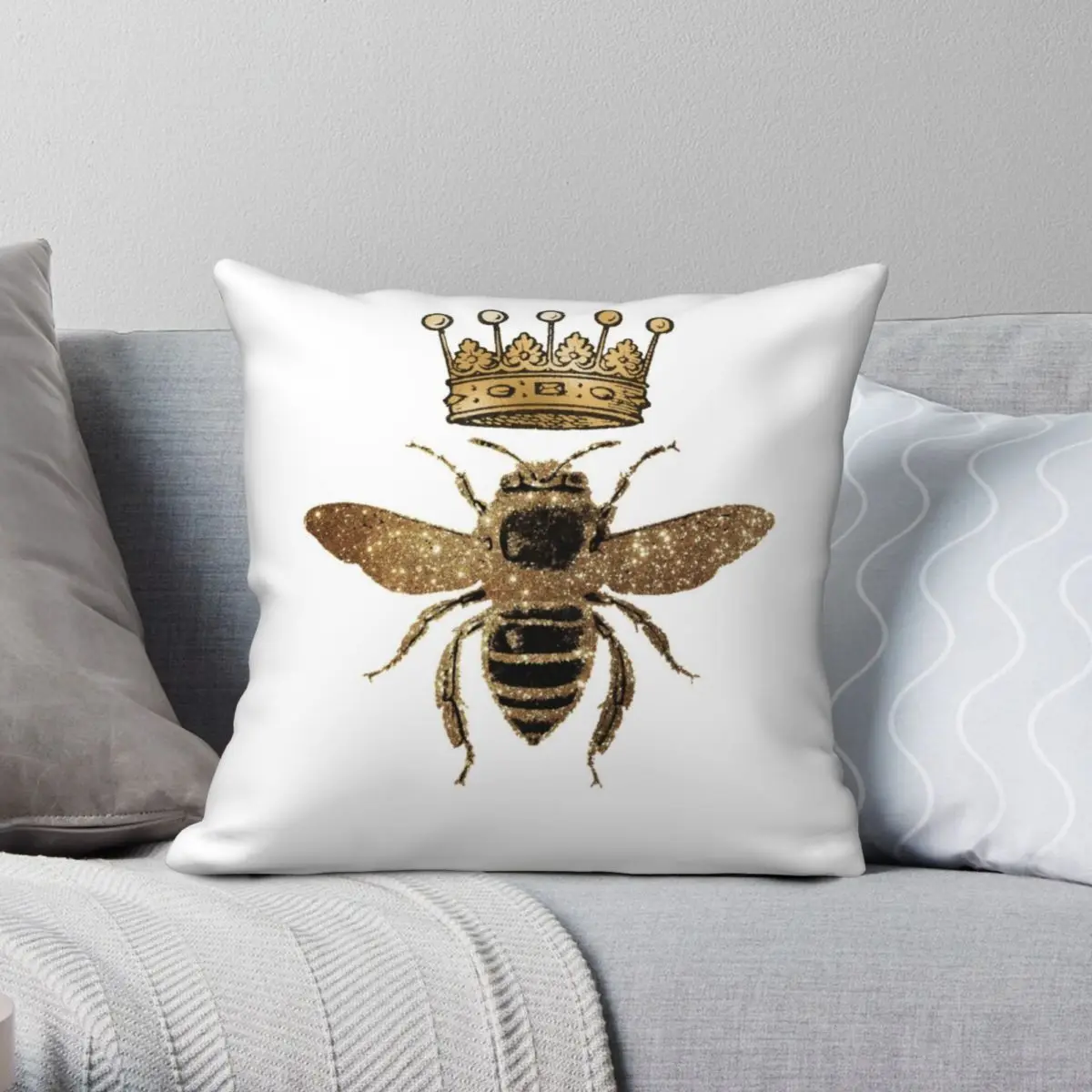 

Наволочка Queen Bee из полиэстера и льна, бархатная декоративная Декоративная Подушка на молнии, детская подушка для дома, оптовая продажа