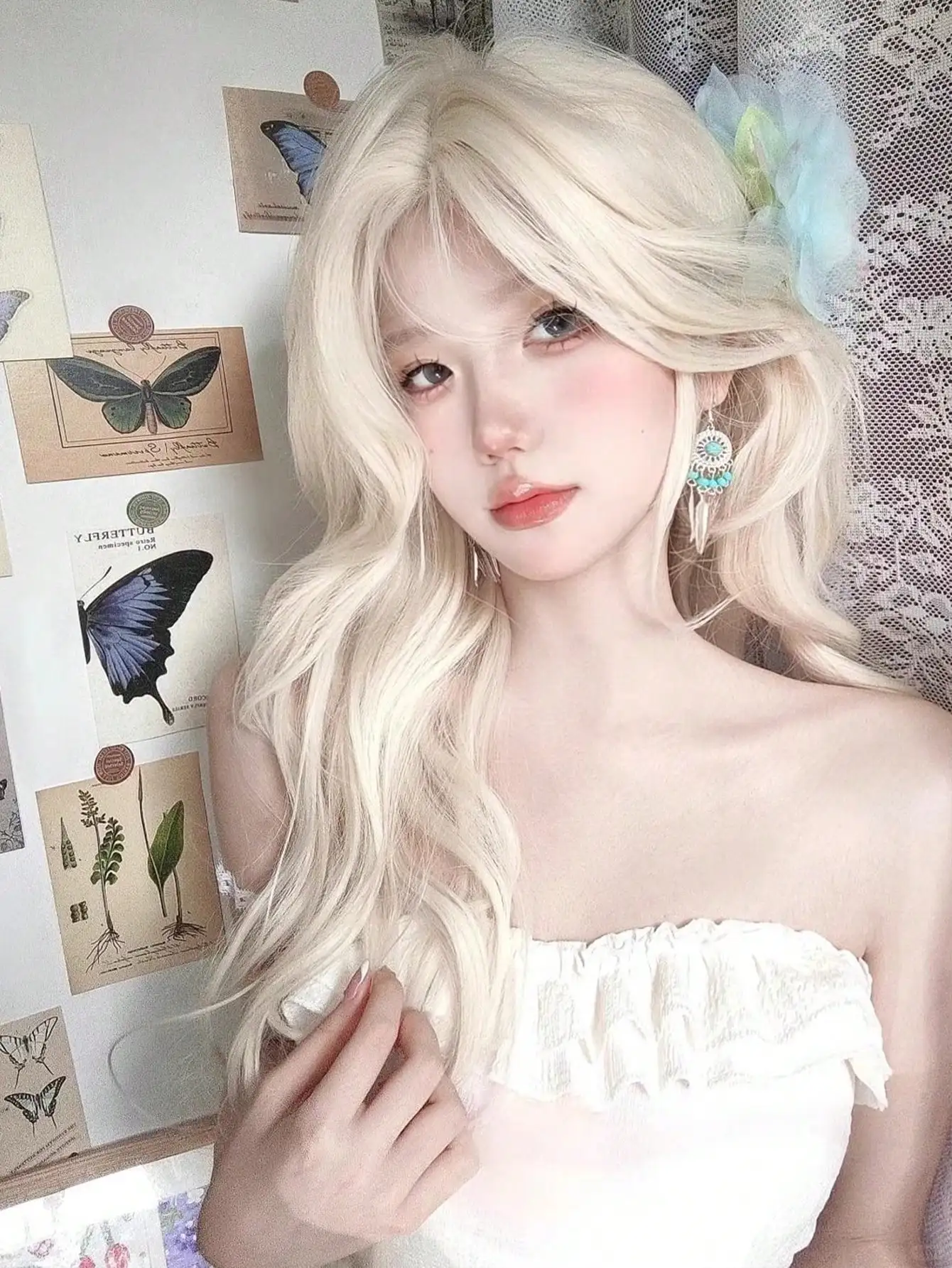 Blonde Synthetic Lace Front Curly Wig for Women