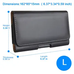 Universal Leather Cell Phone Belt Clip Holster Pouch (L)