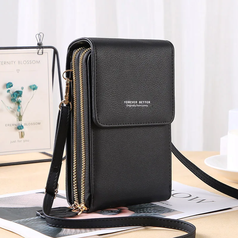 Women's Mini Crossbody Phone Bag Wallets Leather Touch Screen Cell