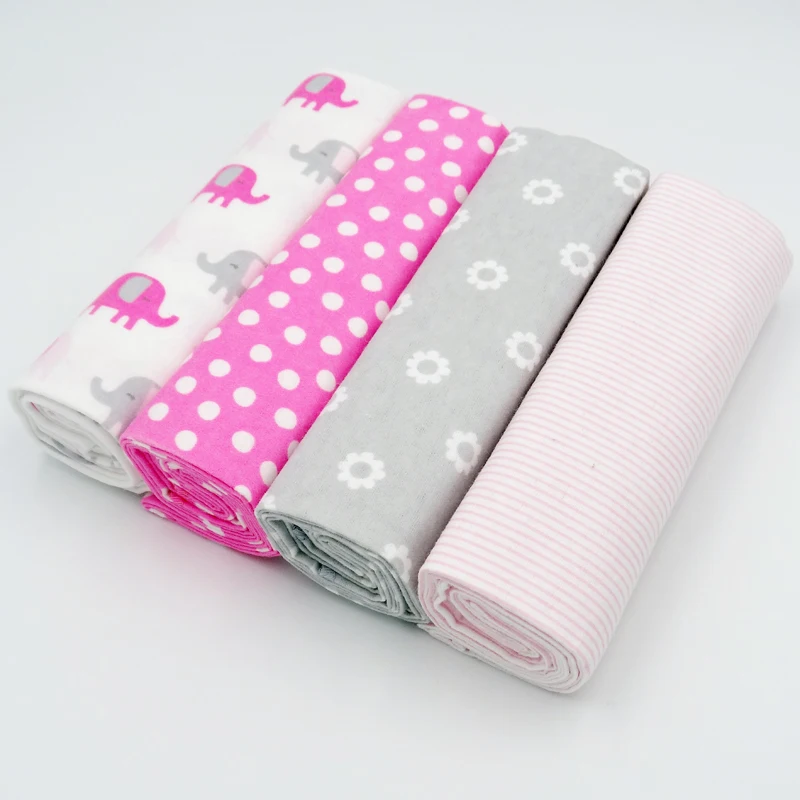 Baby Blanket & Swaddling 4 PCS Newborn Thermal Soft Cotton Solid Bedding Set Quilt Infant Swaddle Wrap Photography Props