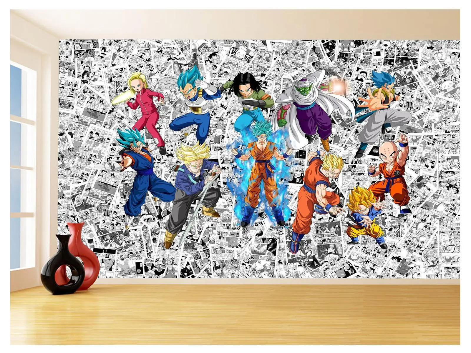 Papel De Parede 3D Dragon Ball Goku Vegeta Anime 3,5M Dbz15 - Você