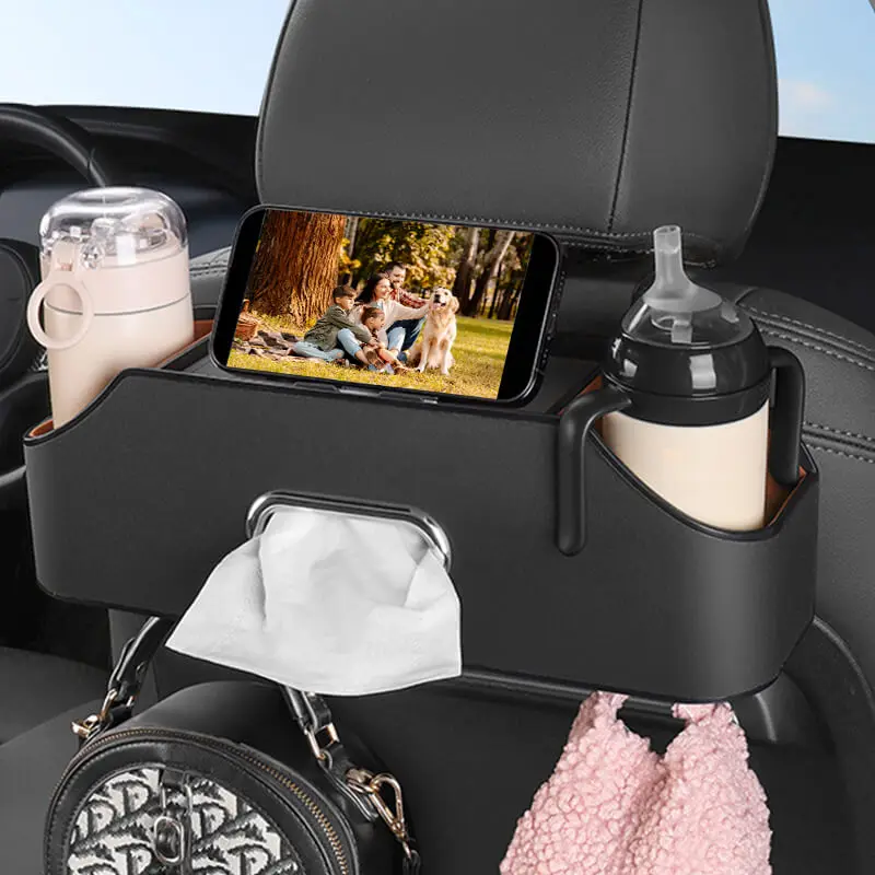 Leather Car Backseat Organiser Holder Universal Tissue Water Cup Storage  Seat Back Hanging Organizer Towel Mobile Phone Pockets - Stowing Tidying -  AliExpress