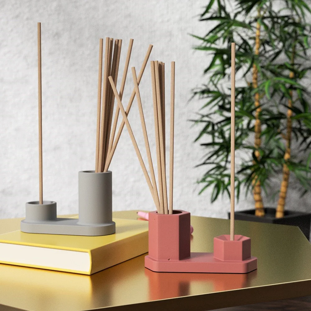 

Silicone Concrete Mold DIY Cement Incense Holder Mould Incense Stick Combination Making Form Handmade Home Decorations
