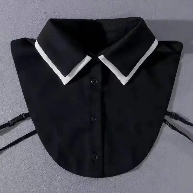 2024 Anti Wrinkle Double-Layer Fake Collar For Shirt Detachable Collars Solid Shirt Lapel Blouse Top Women White Girls Clothes