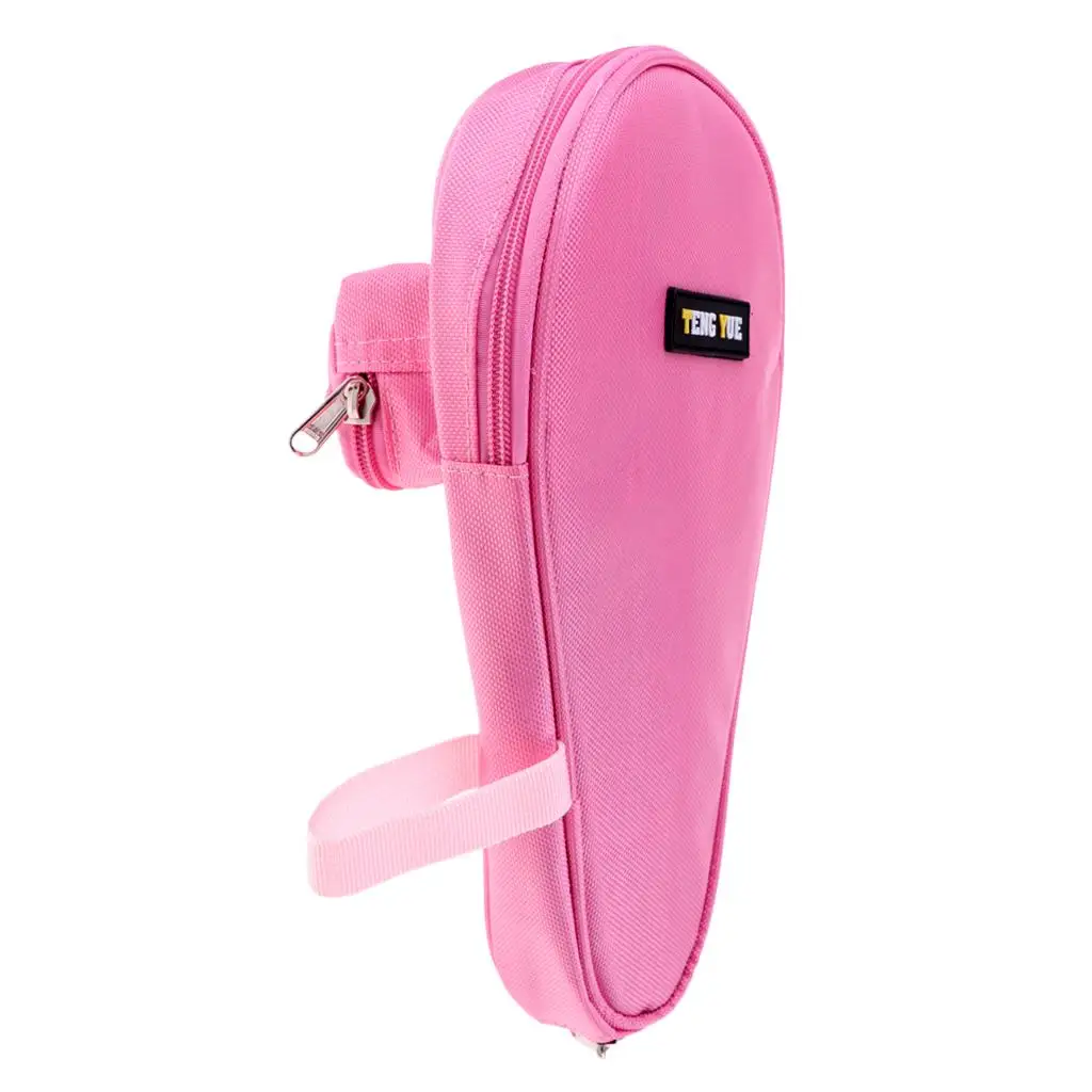 Paddle Racket Case Tennis Racket Pouch with Ball Pocket for Holds 2 Paddle Table Tennis Accessories , Pink