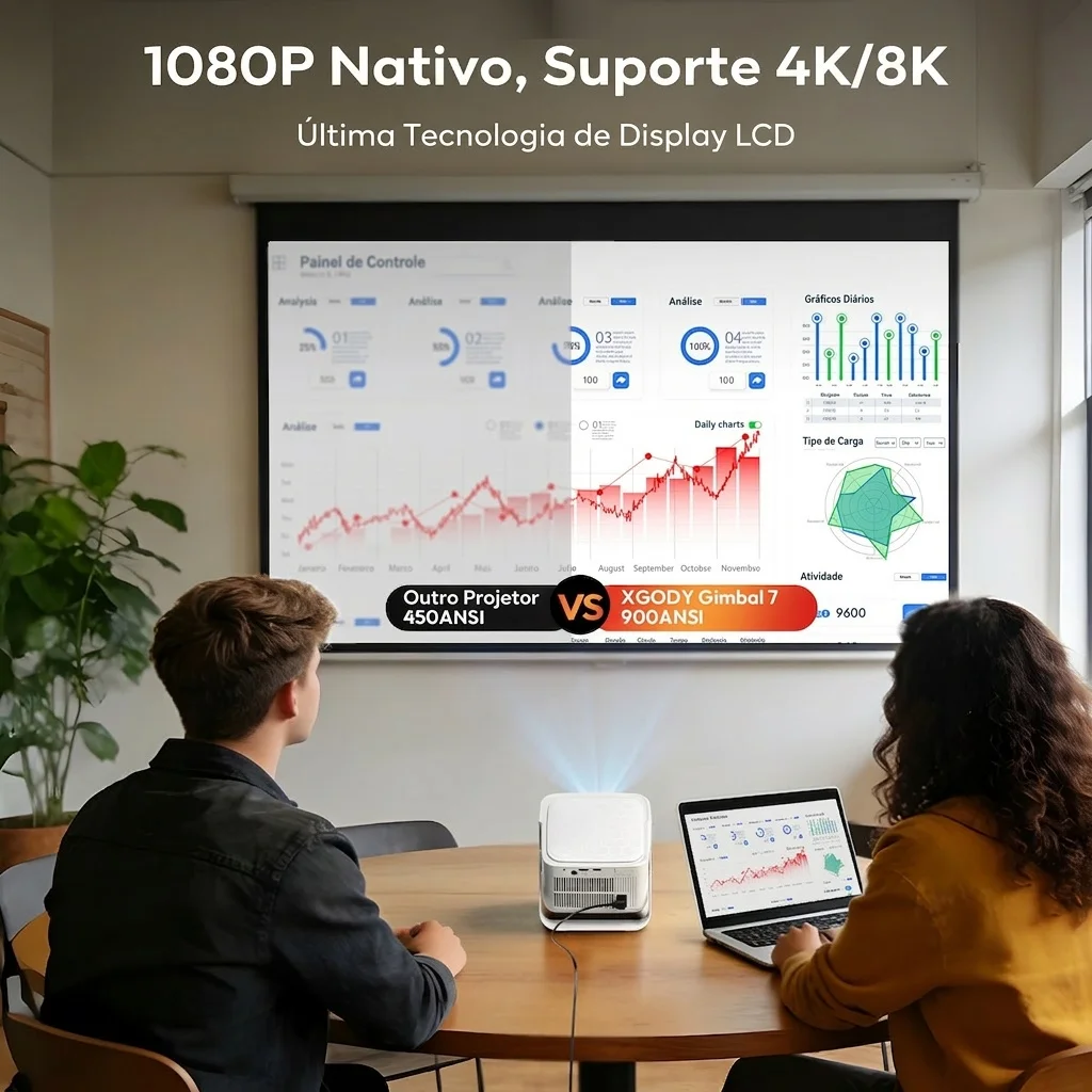 Projetor XGODY 900ANSI 8K/4K 2GB+16GB Android 14 com Autofoco e Correção de Keystone, Wifi6 BT5.4 para Cinema em Casa e Uso Externo - Imagem 3