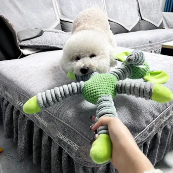 Indestructible Large Dog Sound Squeaky Toys Animals Shape Pet Soft Plush Chew Molar Training Toy Puppy Bite Teeth Dental Toys 3