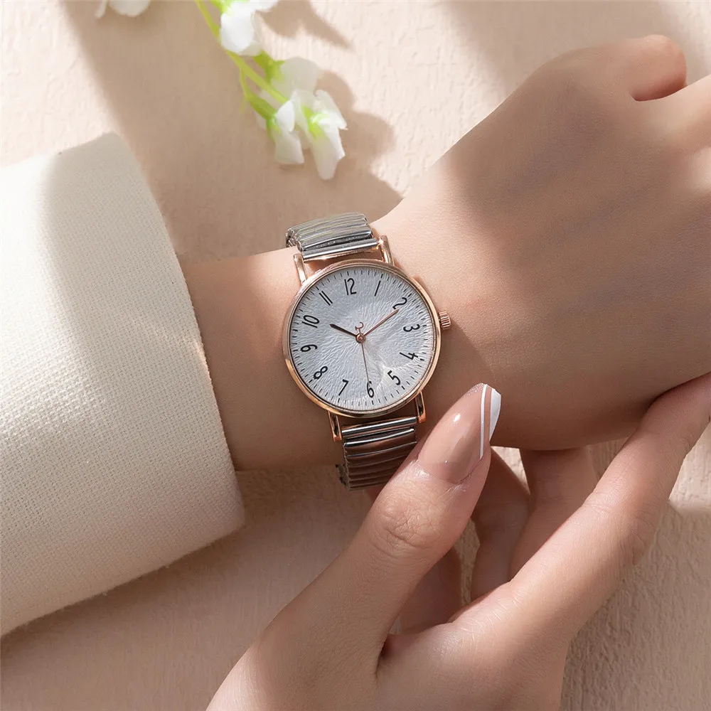 Relógio de Moda Feminino Desenho Digital Simples Relógio de Quartzo Casual de Aço Inoxidável Sem Fivela Relógio de Senhora Vestido de Relógio