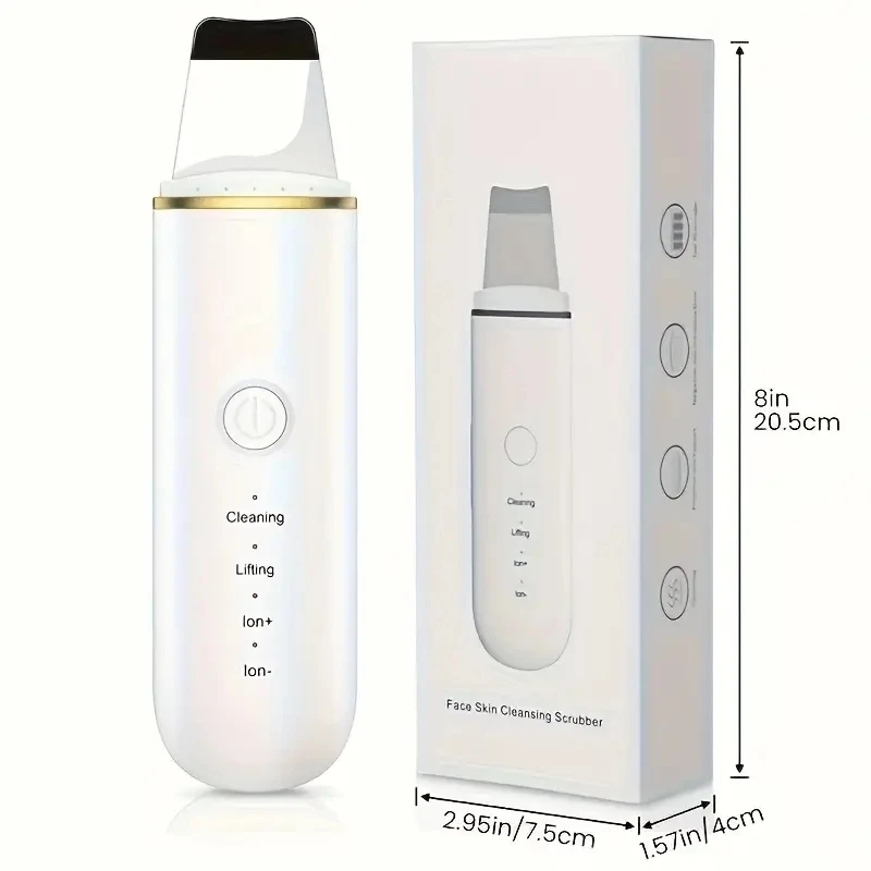 Ultrasonic Skin Scrubber Scrubber Deep Vibrate Facial Cleaner Shovel Face Peeling Black Head Remover Facial Massager