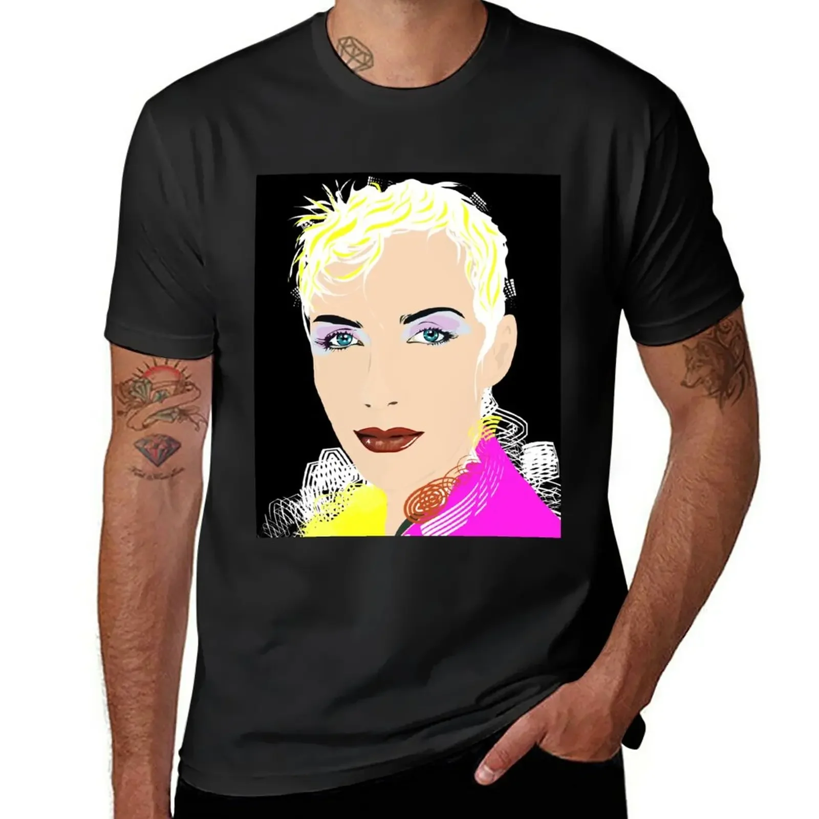 Annie Lennox T-Shirt Cute Tops Blanks Oversizeds Mens Graphic T-Shirt Anime