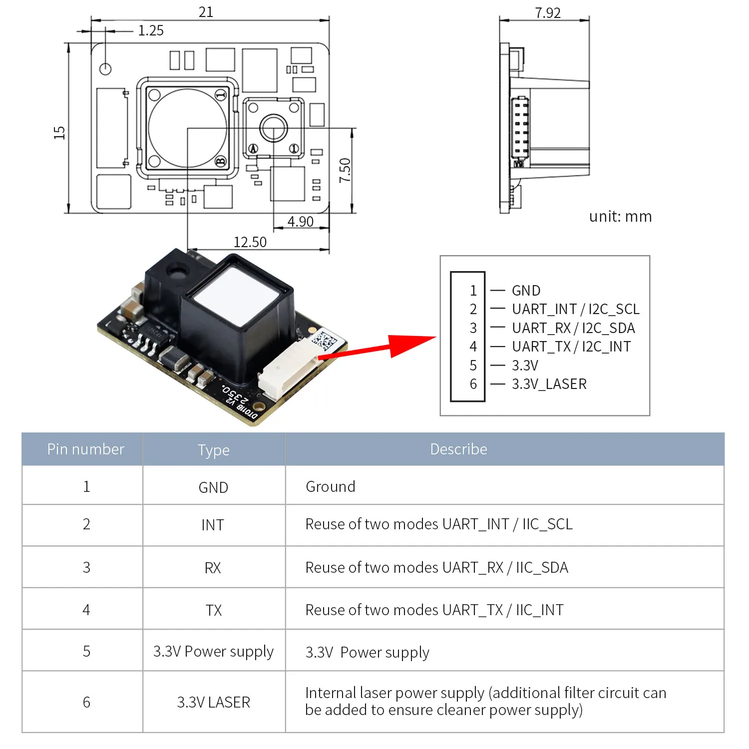 YDLIDAR SDM15/SDM18 High Precision Laser Ranging Module TOF Range Anti-Glare Support ROS ROS2 Raspberry Pi Jetson Robotics