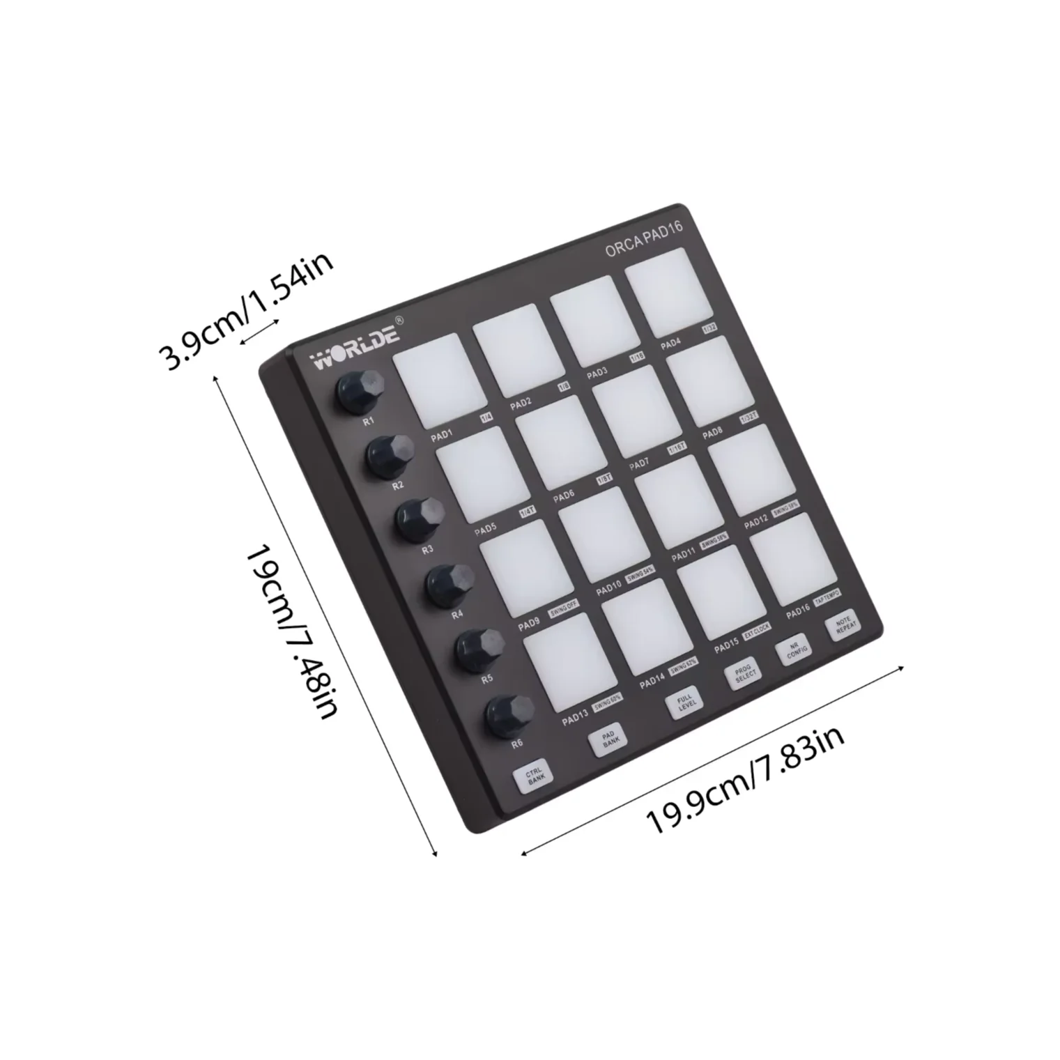 Worlde Orca Pad16 Mini Usb Midi Controller Keyboard DJ Music Audio