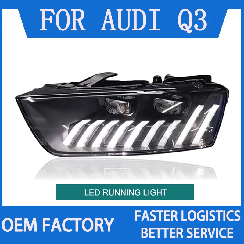 1PairLEDHeadLightAssemlyforAudiQ320132018PlugandPlay