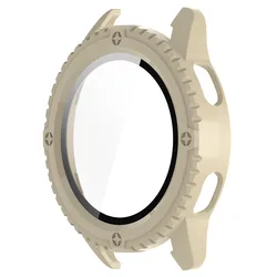 Enhanced Protective Case with Tempered Glass Screen Protector for Xiaomi Watch S3 (Ivory)