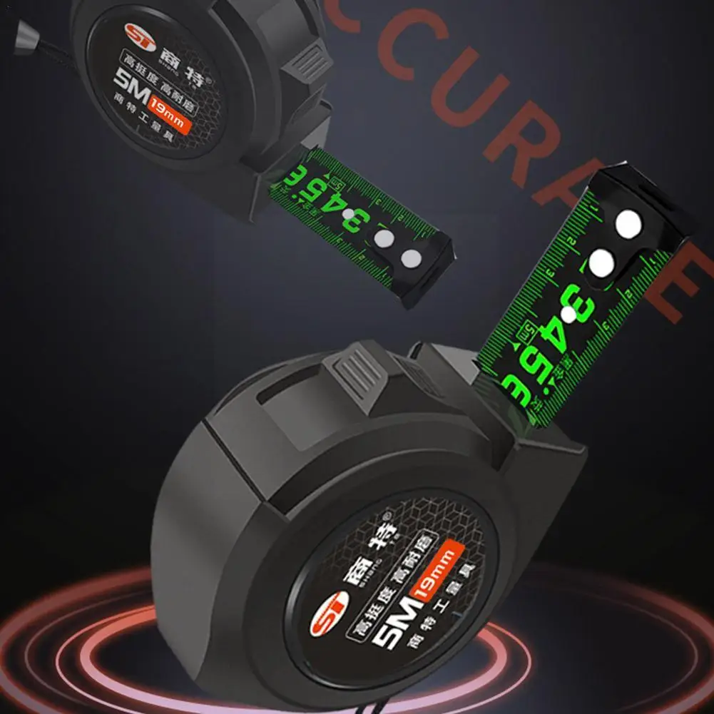 Self Fluorescent Steel Tape Measure hard-wearing Resistant Measuring Fall And Drop-resista U6F0