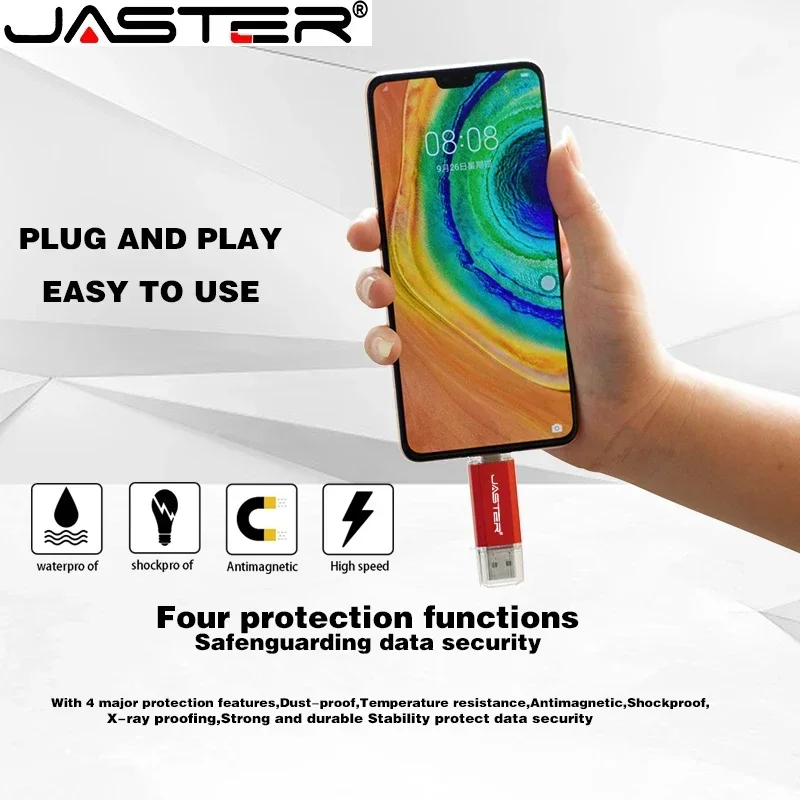 JASTER TYPE-C Smart Phone USB Flash Drives Metal Pen Drive Golden Hight speed Memory Stick Business U disk 16GB 32GB 64GB 128GB usb flash drive flash drive type c pendrive