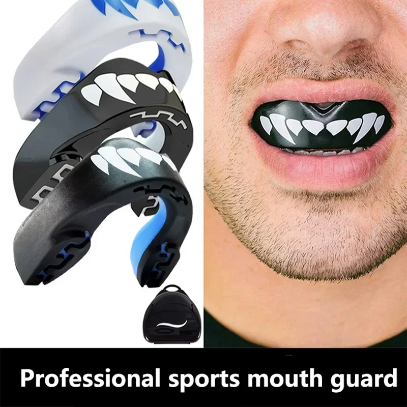 Mouth Guard Sports-Teeth 3D Technology Double Layer Boxing Mouth Guard Perfect Fit Adults with Case-Boil & Bite 1PC sports mouth guard