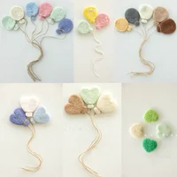 Baby Photography Props Infant Colorful Wool Felt Balloon Prop Handmade Heart DIY Decorations Newborn Photo Shooting Accessories 3