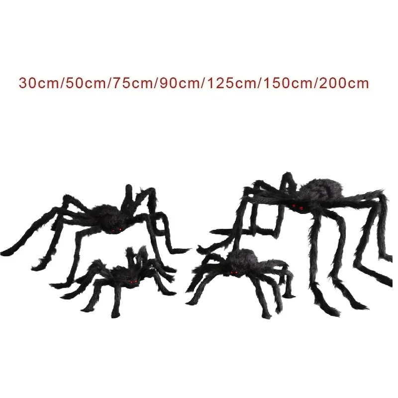 Giant Plush Spider Halloween Decoration (90-200cm) - Hairy Horror Prop for Indoor/Outdoor Party Scenes, Multi-Scene Prank Toy